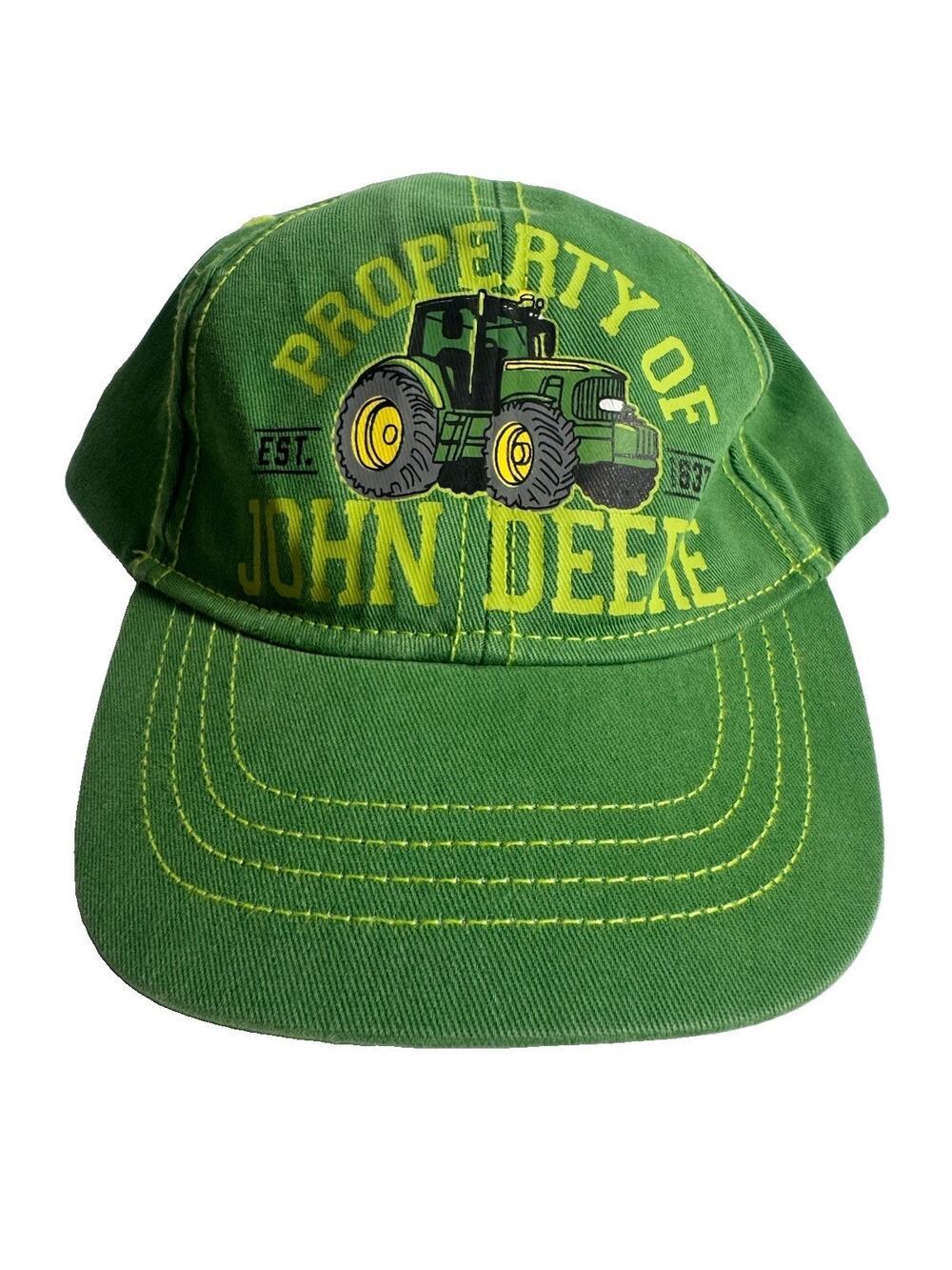 Property of John Deere 1837 Tractor Cap Hat Size Toddler 1837 Green Youth
